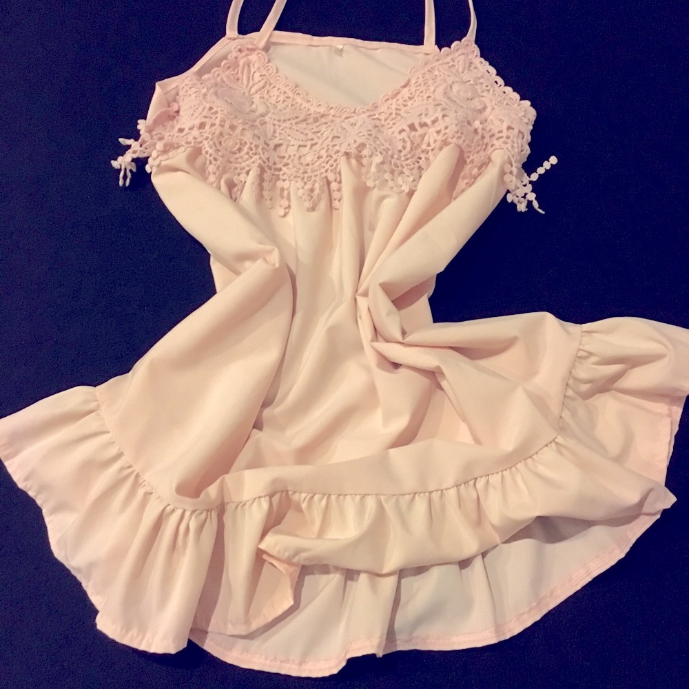 Pale Pink tank blouse with Lace top new - Picture 2 of 7